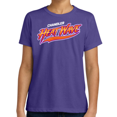 Youth Next Level Ringspun Cotton Tee - Purple/Orange Logo Thumbnail
