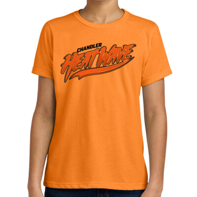 Youth Next Level Ringspun Cotton Tee - Orange/Black Logo Thumbnail