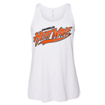 Youth Bella + Canvas Flowy Racerback Tank - Orange/Black Logo Thumbnail