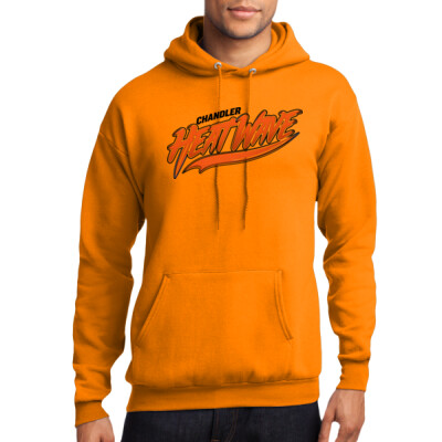 Adult Unisex Fleece Hoodie - Orange/Black Logo Thumbnail