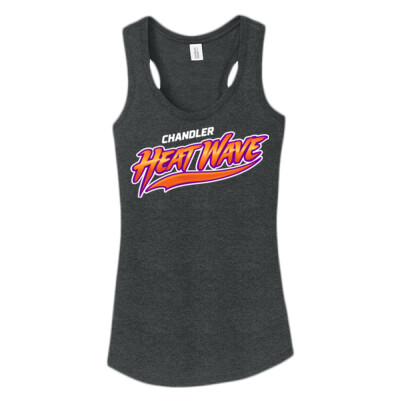 Ladies District Triblend Racerback Tank - Purple/Orange Logo Thumbnail