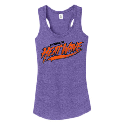 Ladies District Triblend Racerback Tank - Orange/Black Logo Thumbnail