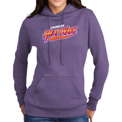Ladies Fleece Hoodie - Purple/Orange Logo Thumbnail