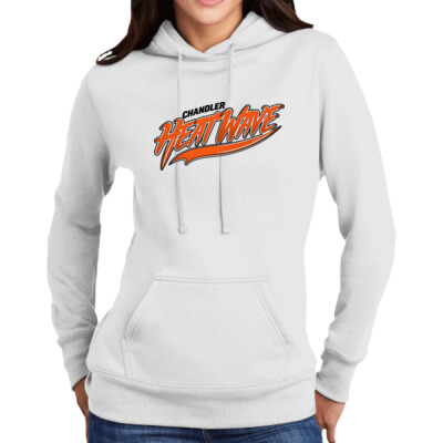 Ladies Fleece Hoodie - Orange/Black Logo Thumbnail