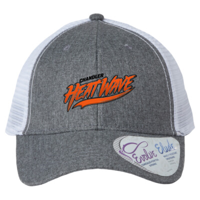 Ladies PRINTED "Charlie" Modern Trucker Cap - Orange/Black Logo Thumbnail