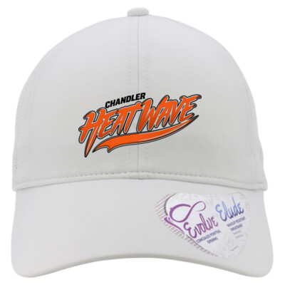 Ladies PRINTED "Gaby" Perforated Performance Cap - Orange/Black Logo Thumbnail